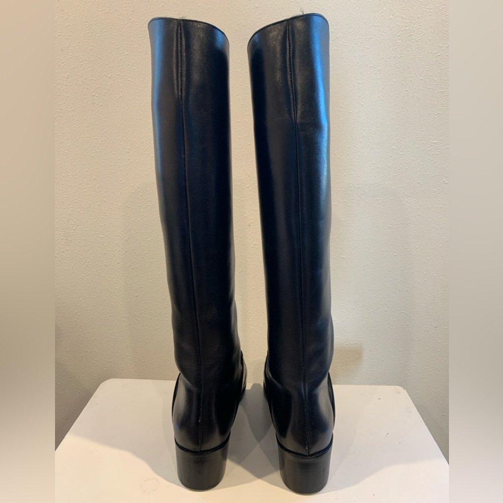 GUCCI Original Vintage Black Leather Riding Boots with Horsebit Detail 6.5 - Picture 4 of 7